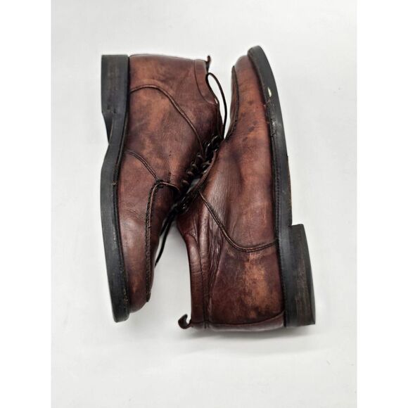 Vintage Kenneth Cole New York Made In Italy Brown Leather Ankle Boots 10 Lace Up - Picture 4 of 15